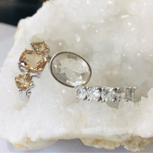 Quartz and Topaz Ring Set